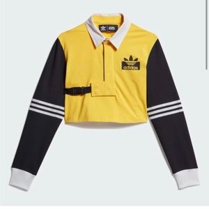 Adidas x Olivia Oblanc Cropped Rugby Top